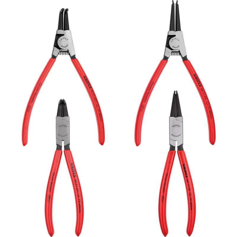 Knipex kinnitusrõnga tangid, komplekt 4 tk rullitavas kotis 19-60mm