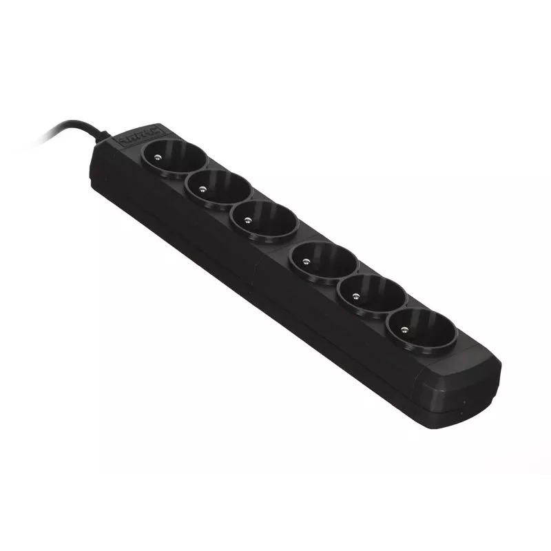 Pikendusjuhe ActiveJet 6GNU - 3M - C, 6 pistikupesa, tüüp E, 3 m kaabel, 10 A, must