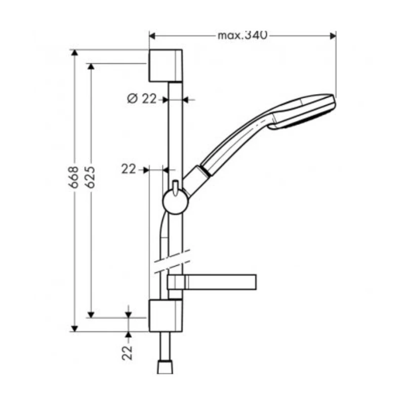 Hansgrohe Croma 100 dušikomplekt Vario 27772000 dušilatiga 65 cm ja seebialusega
