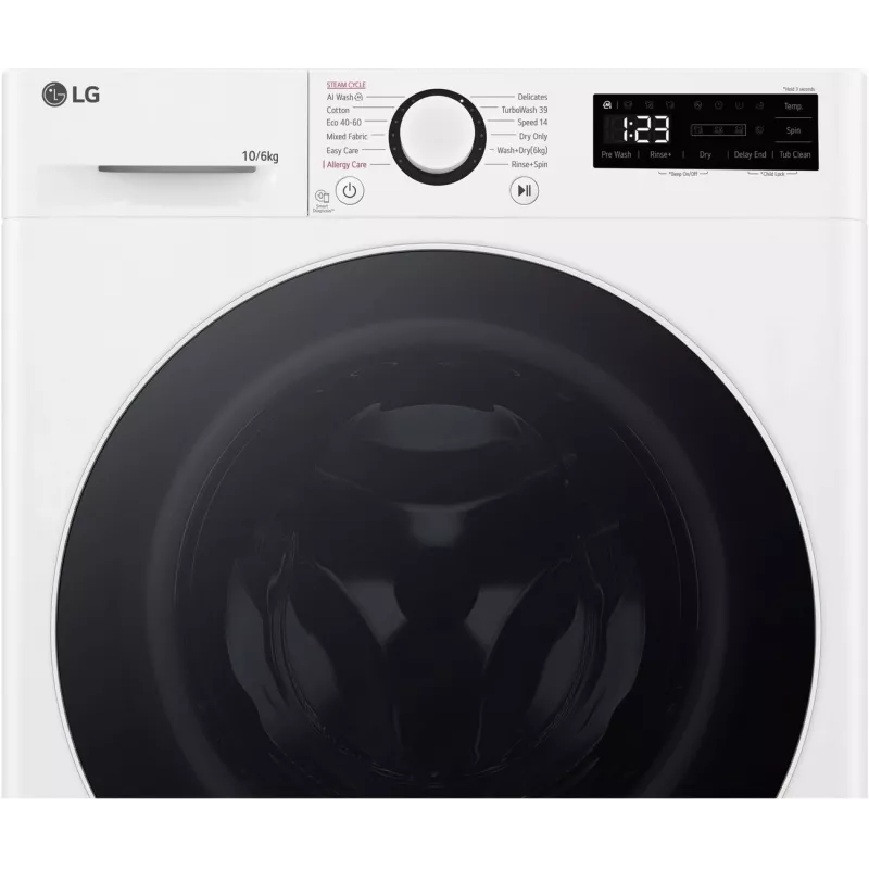 LG F4DR510S0W pesumasin-kuivati 10 kg 1400 p/min valge