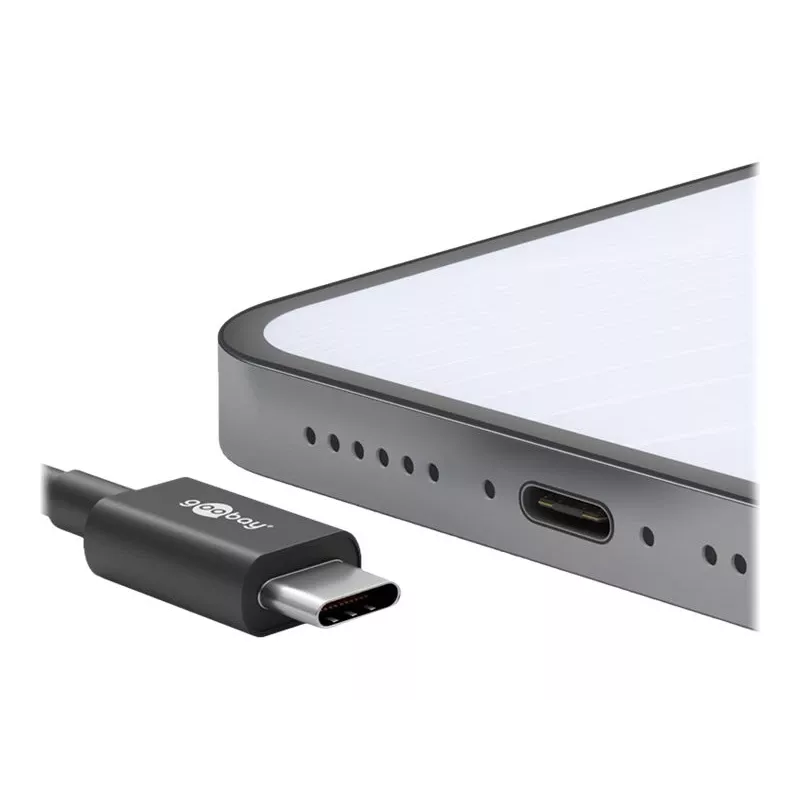 Wentronic goobay - USB-kaabel - USB-C (M) kuni USB-C (M) - USB2.0 3 A - 0,5 m - Must (66316)