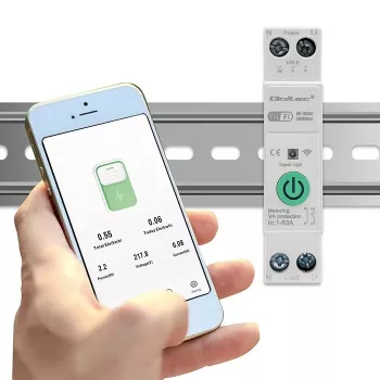 DIN-liistule paigaldatav WiFi-relee QOLTEC 50881 — võrgu lülitusrelee 63A elektripaigaldistele