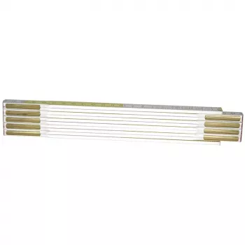 Kokkuvolditav joonlaud STANLEY 0-35-458, puidust, 2 m, 17 mm laius, valge/kollane