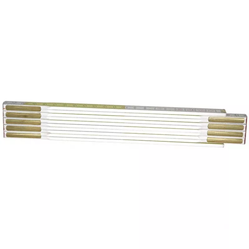 Kokkuvolditav joonlaud STANLEY 0-35-458, puidust, 2 m, 17 mm laius, valge/kollane