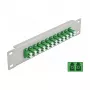 Fiiberoptiline patch-paneel DeLOCK 10-tolline 12-portine LC Duplex roheline 1U hall