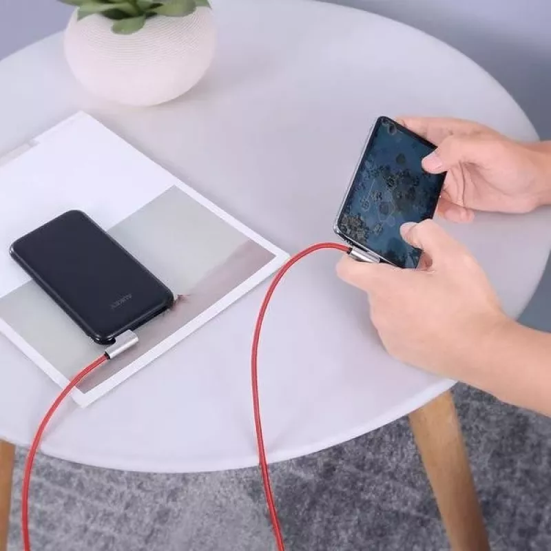 USB-Lightningi kaabel Aukey CB-AL01 Red — nailonpunutisega, Lightning-pistik Apple'i seadmetele