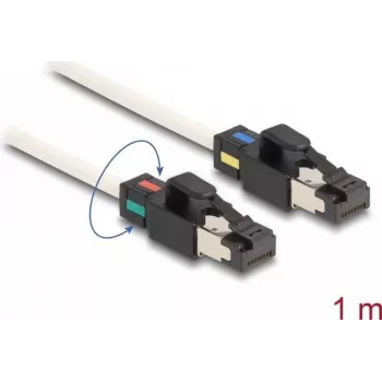 DeLOCK võrgukaabel RJ45 pistik pistikusse Cat.6A S/FTP 1 m valge