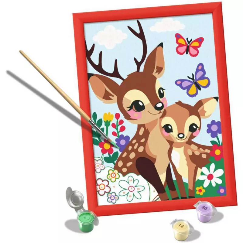 Värvi-numbrite-järgi komplekt Ravensburger CreArt Happy Deer — nummerdatud lõuendimaalimiskomplekt