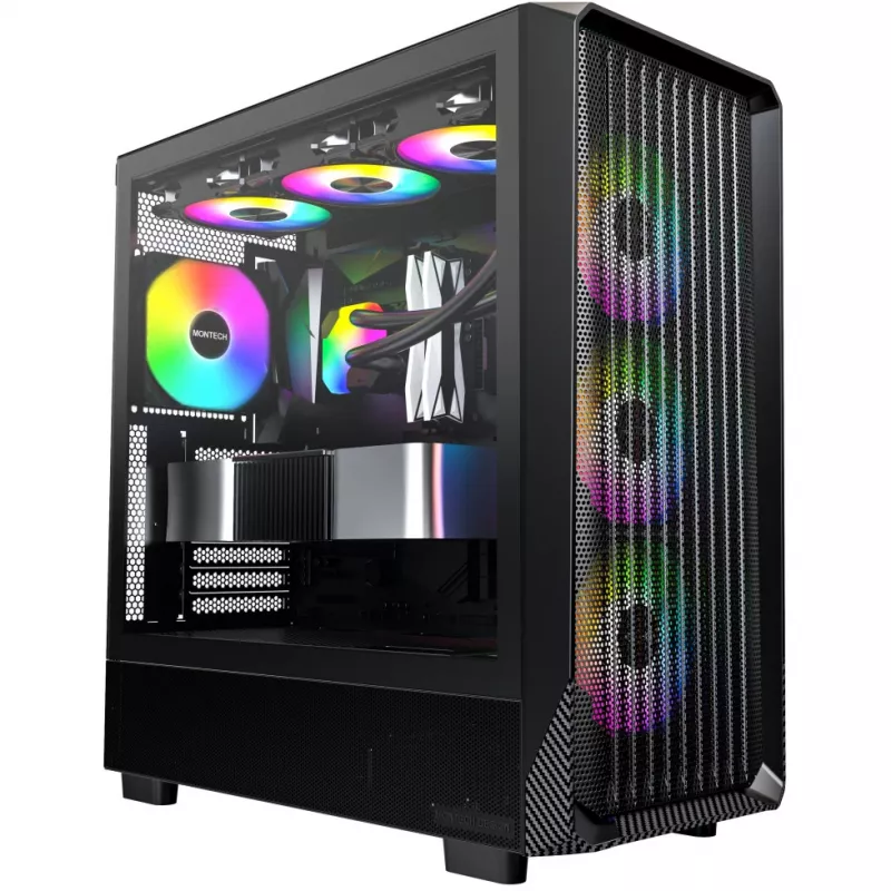 PC Case Montech X5 Midi Tower Must ATX 3x140mm Fans