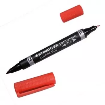Püsimarker Staedtler Lumocolor Duo Fine/Bullet Tip Punane