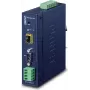 Planet tööstuslik RS-232 -422 -485 IP-muundurile - 1x COM - 1x 100Base-FX -SFP - 9-48VDC - -40-+75