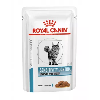 Märg kassitoit Royal Canin Sensitivity Control Kana riisiga, täiskasvanutele, 12 x 85 g, 79,4% niiskust