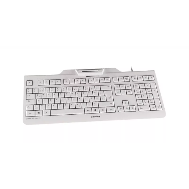 CHERRY KC 1000 SC juhtmega kiipkaardiga klaviatuur, helehall, USB, QWERTY (UK)