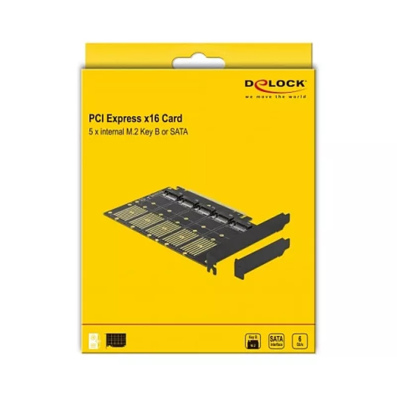 DeLOCK PCI Express x16 kaart 5-le sisemisele M.2 Key B / SATA pesale