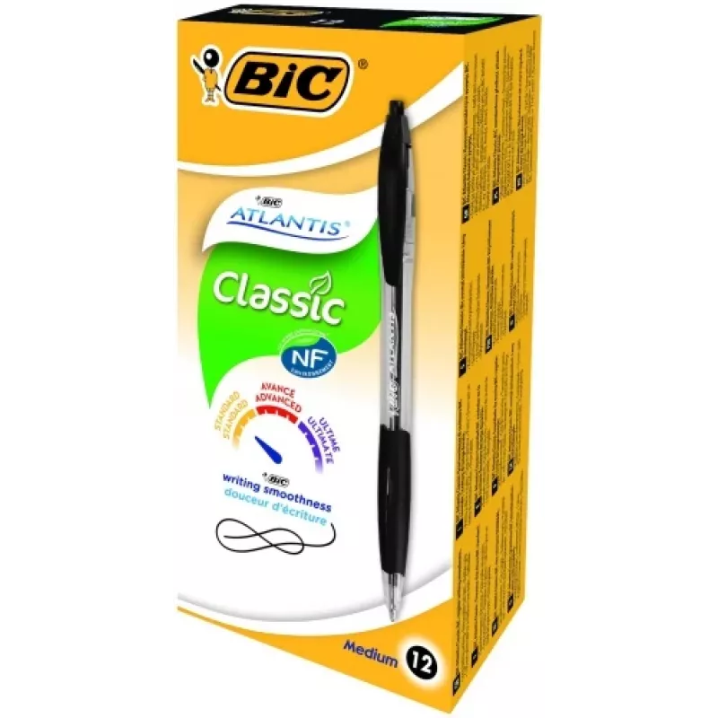 BIC pastapliiatsid ATLANTIS REFRSH 1,0 mm must, karp 12 tk. 136717