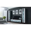 TV-alus Cama Meble VIGO NEW 30/140/40 — 1400×400×300 mm, hall pealispind, puitlaastplaat, hall raam, valged läikivad esipaneelid