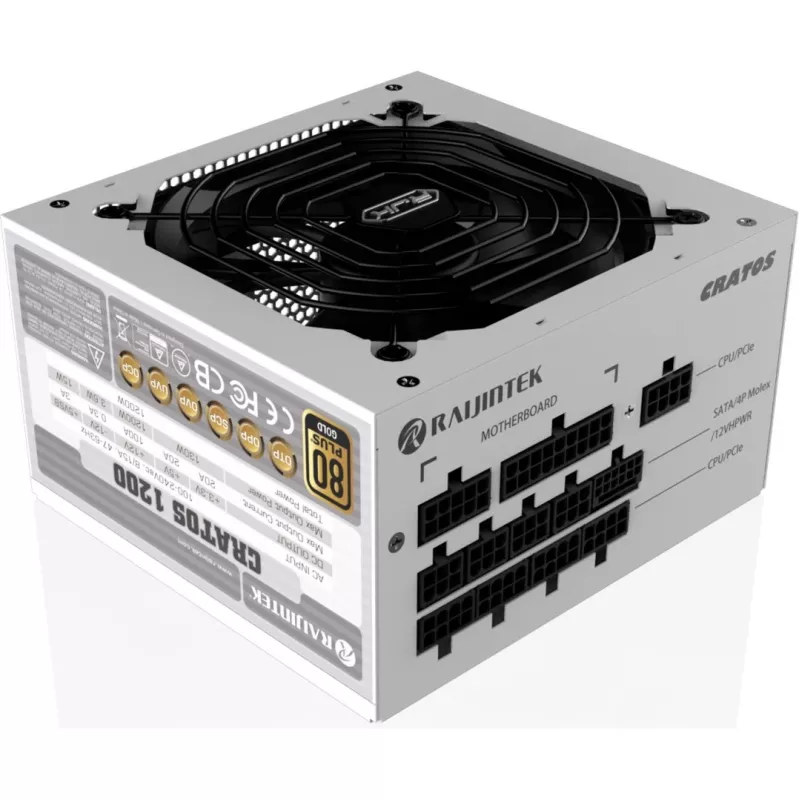 CRATOS 1200 Valge, PC-toiteplokk valge, kaablihaldus, 1200 W