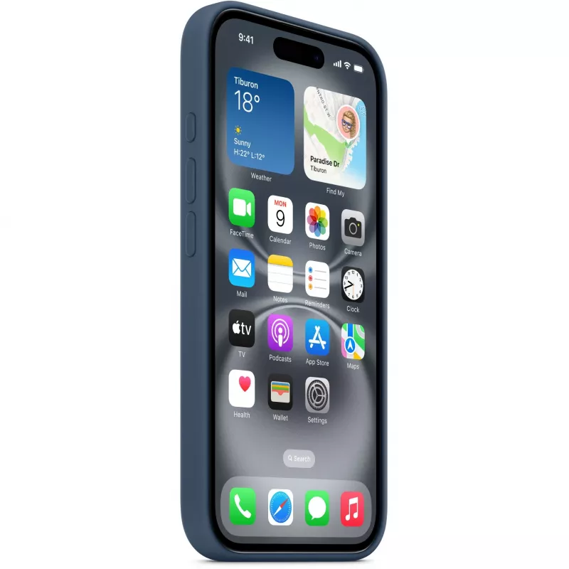 Silikoonümbris Apple iPhone 16 MagSafe Denim Cover sinine 6,1 tolli