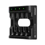 Akulaadija XTAR 4-pesaline AA/AAA (Li-ioon, NiMH) USB-C, LED-indikaatorid, must