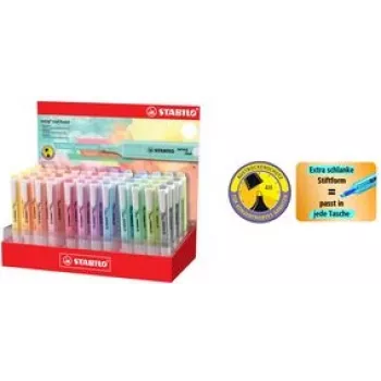 Stabilo Textmarker swing cool Pastel marker, 48-värviline ekraan, peitelots 1,0–4,0 mm, taskumudel, üksik tükk
