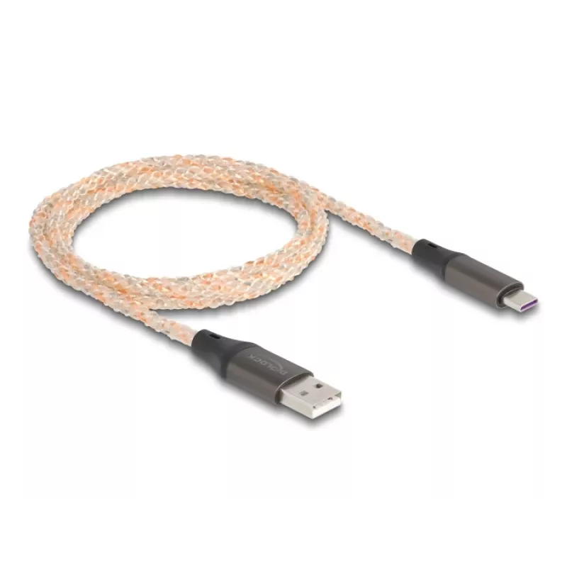 DELOCK USB 2.0 kaabel Type-A kuni USB USB-C RGB 1m
