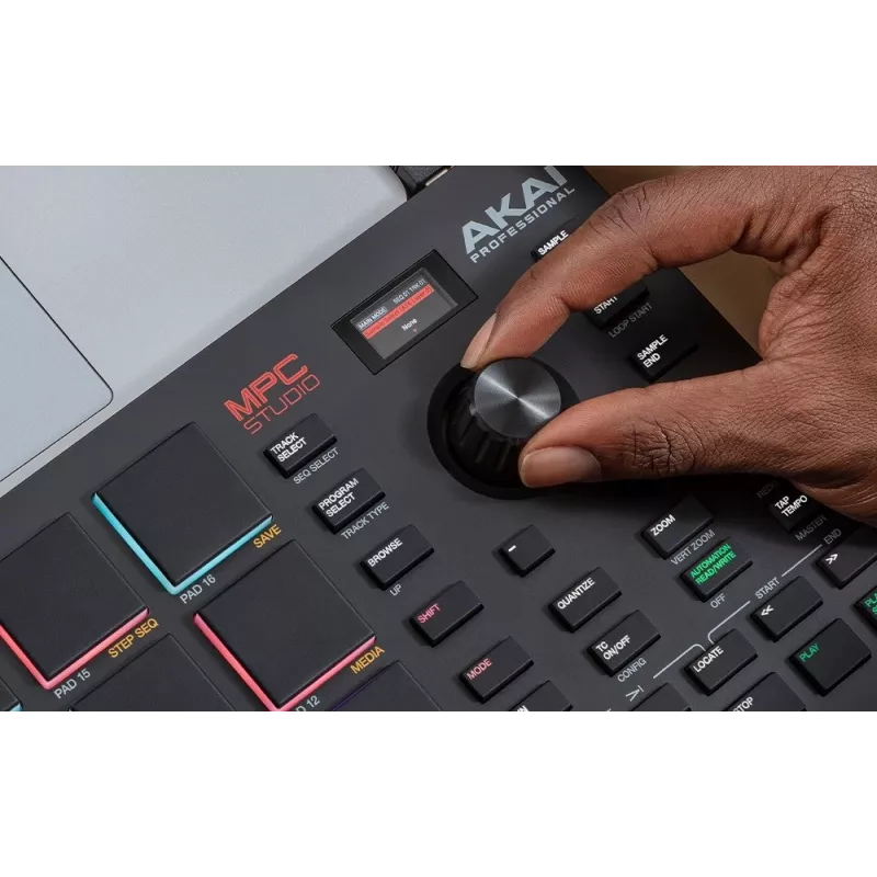 MIDI stuudiokontroller AKAI MPC Studio MK2 16 padjaga, LCD, RGB taustvalgustus, USB-MIDI, 305 mm laius
