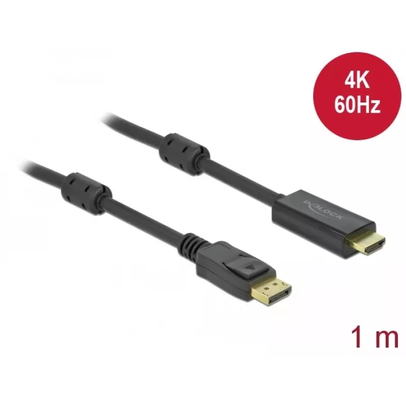 Kaabel DeLOCK Aktiivne DisplayPort 1.2 HDMI-le 4K 60 Hz 1 m