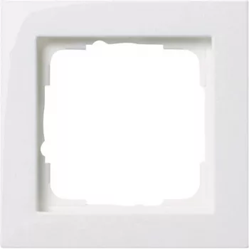 Lüliti katteplaat Gira E2 Valge — termoplastne, kruvivaba, 80,8×80,8×9,3 mm