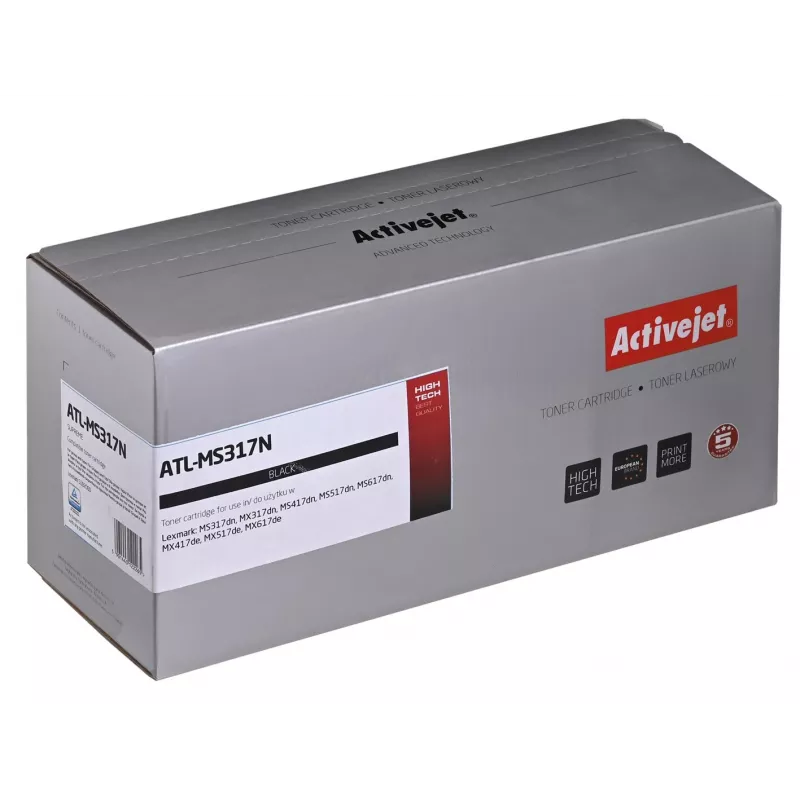 Toonerikassett ActiveJet asendus Lexmark 51B2000 must, 2500 lehekülge, üksikpakend