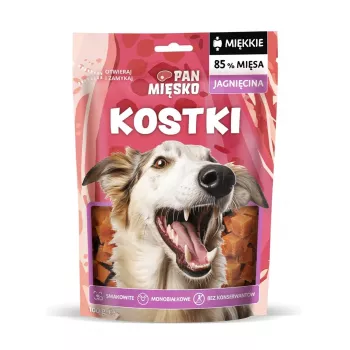 Koerte treeningmaiused Pan Miesko Lamb Cubes 100 g — ühe koostisosaga lambaliha, monoproteiin, gluteeni- ja sojavaba