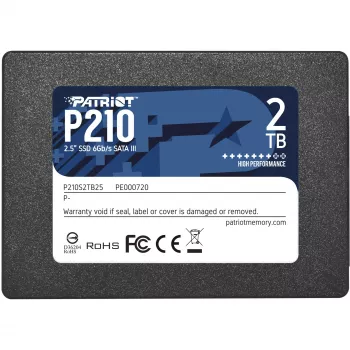 2.5-tolline SATA III SSD PATRIOT P210 2 TB — 500 MB/s lugemiskiirus, 400 MB/s kirjutamiskiirus, 7 mm