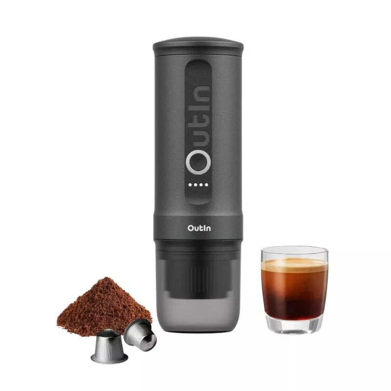 Kohvimasin OUTIN Outin Nano Hall — jahvatatud kohvi sisend, 20 baari, 7500 mAh aku, 670 g