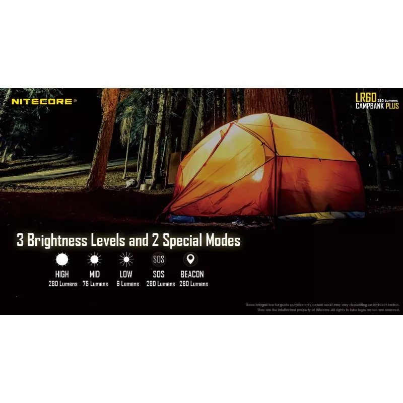 Akutoitel matkalatern Nitecore LR60 280 lm USB C