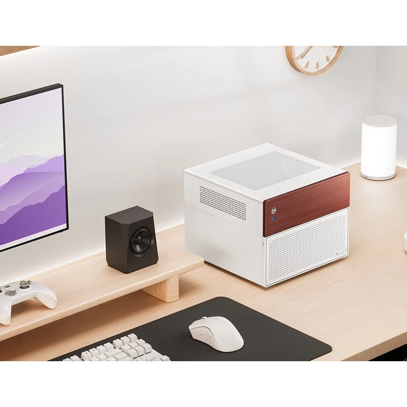 Mikrotorniga arvutikorpus Jonsbo N4 Valge Mini-ITX karastatud klaasiga