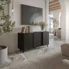 Kummut Cama Meble VOLARE 151 x 39 x 75 cm, must / San Sebastian