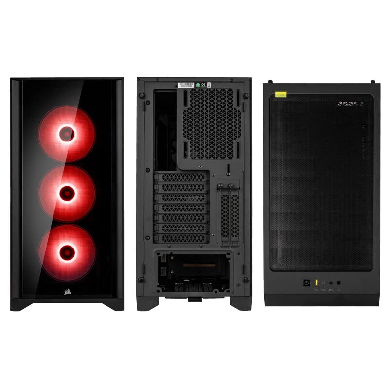 CORSAIR iCUE 4000X RGB karastatud klaasiga mid-tower must korpus