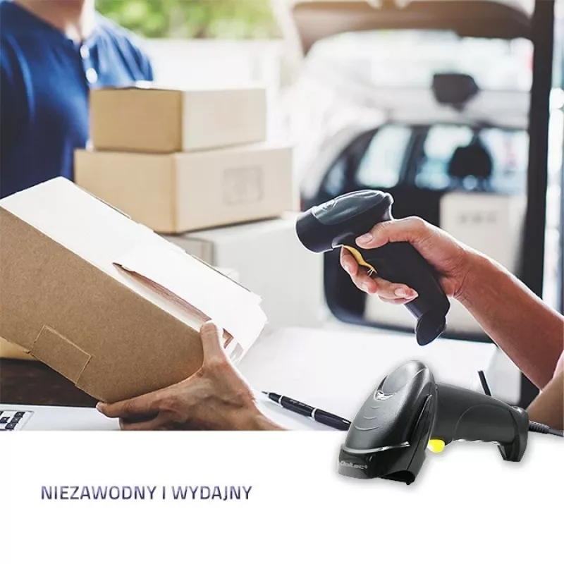 Qoltec 1D Laser Barcode Reader | USB | Must