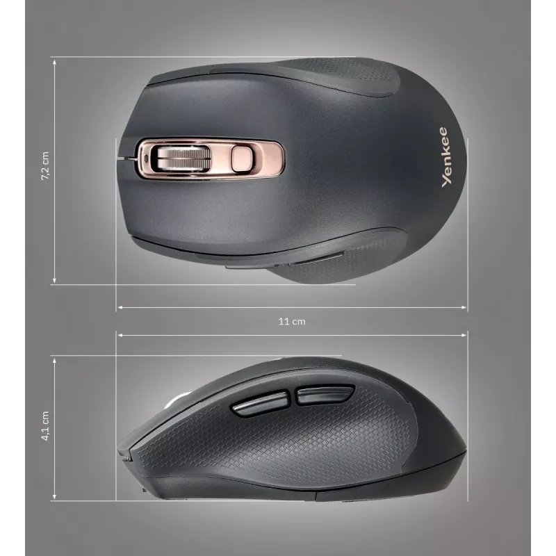 YENKEE YMS2090 NEO PRO kahe ühendusviisiga juhtmevaba hiir, Bluetooth + USB A/C, laetav