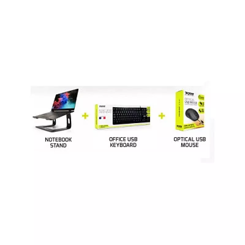 Klaviatuur ja hiirekomplekt Port Designs 501896 — juhtmega USB, kaabel 1,5 m, kontor, must