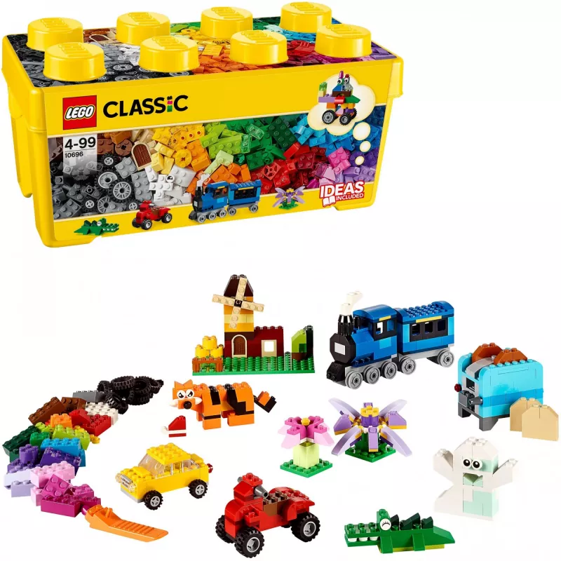 LEGO 10696 Classic Medium Creative Brick Box – Lihtne mänguasjade hoiustamine, värvilised klotsid, ehituskomplekt lastele, poistele ja tüdrukutele alates 4. eluaastast
