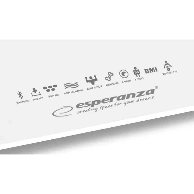 Esperanza EBS016W isiklik kaal Square White Elektrooniline isiklik kaal