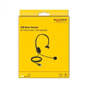 Peakomplekt DeLOCK USB mono peakomplekt helitugevuse reguleerimisega