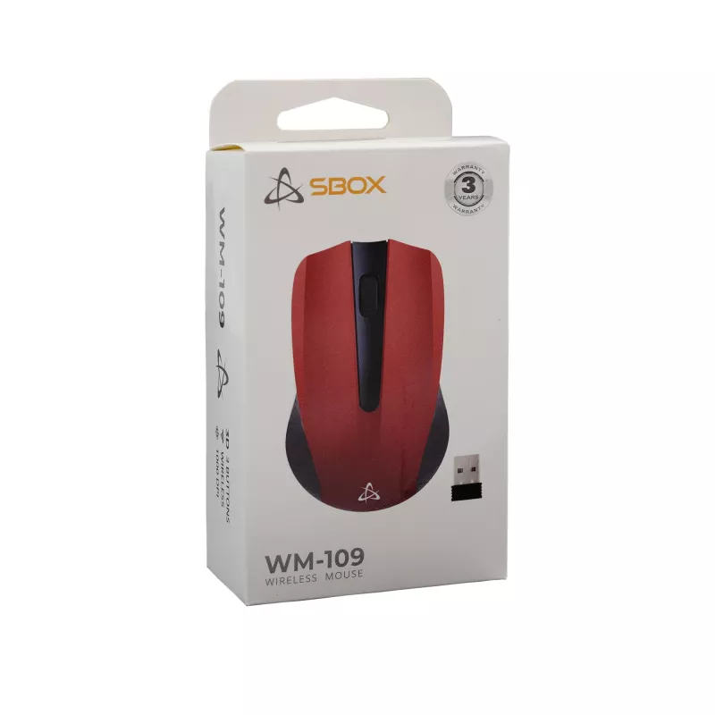 SBOX WM-109 juhtmevaba USB Type-A hiir, punane