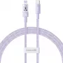 USB-C to Lightning kiirlaadimiskaabel Baseus Gem 1 m 20 W lilla, nailonümbris, 7-kontaktiline Lightning
