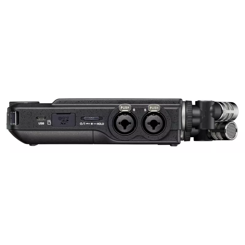 Kaasaskantav mitme rajaga helisalvesti Tascam Portacapture X8 — 6 kanalit, 24/32-bitine, kuni 96 kHz, 4 XLR/TRS kombosisendit, SD-kaart, USB-C, aku või võrgutoide