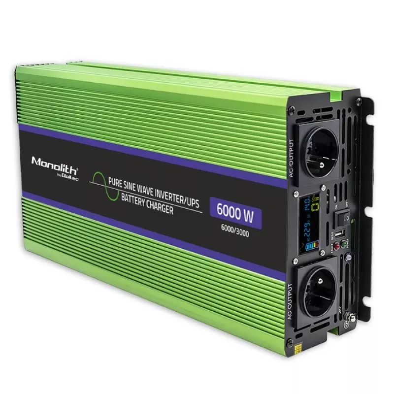 Autoinverter Qoltec Monolith 6000 W roheline 12 V