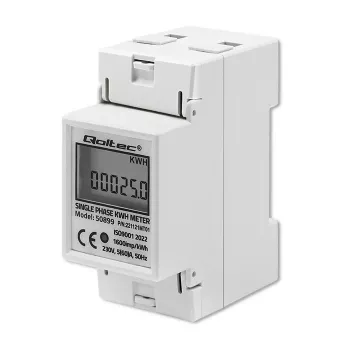 Ühefaasiline energiakulumõõtur QOLTEC 50899 230 V 50 Hz, 5(60)A, klass 1.0, LCD