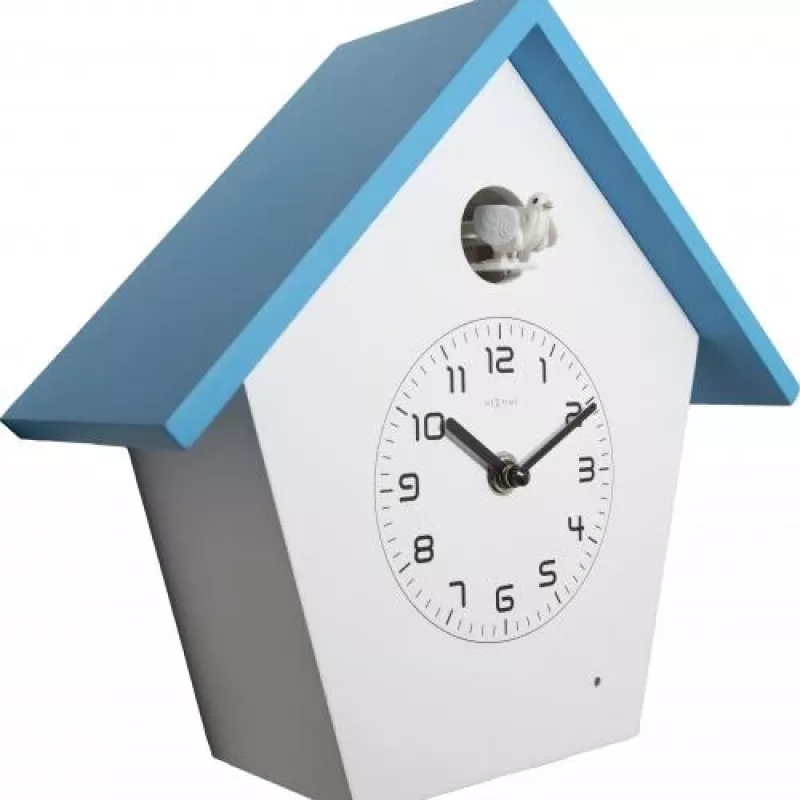 NeXtime kell 3108bl Birdy, 24,5x25,5x9,8 cm, seinakell, sinine/valge