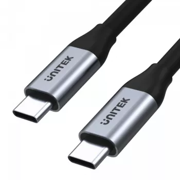 USB-C–USB-C andme- ja laadimiskaabel Unitek C14082ABK 1 m, USB 3.2 Gen 2 (10 Gbit/s), 100 W PD, must