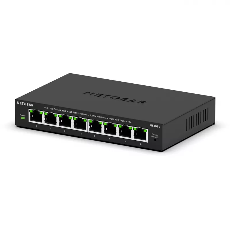 NETGEAR GS308E hallatav L2/L3 Gigabit Ethernet (10/100/1000) must